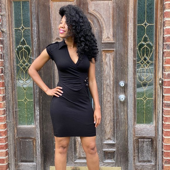 Cache Mini Black Bodycon Dress - Picture 2 of 8